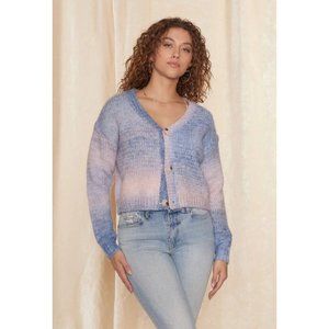 NEW! RAGA Anthropologie Cropped Knit Blue Alicia Cardigan Size 2X MSRP $130